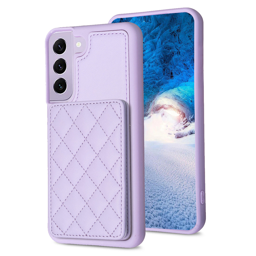 BF25 For Samsung Galaxy S21 FE 5G Anti-drop Leather Coated TPU Cover Phone Case with Card Holder Kickstand BF25 For Samsung Galaxy S21 FE 5G Anti-drop Leather Coated TPU Cover Phone Case with Card Holder Kickstand